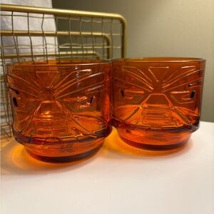 Vintage Orange Tiki Glasses